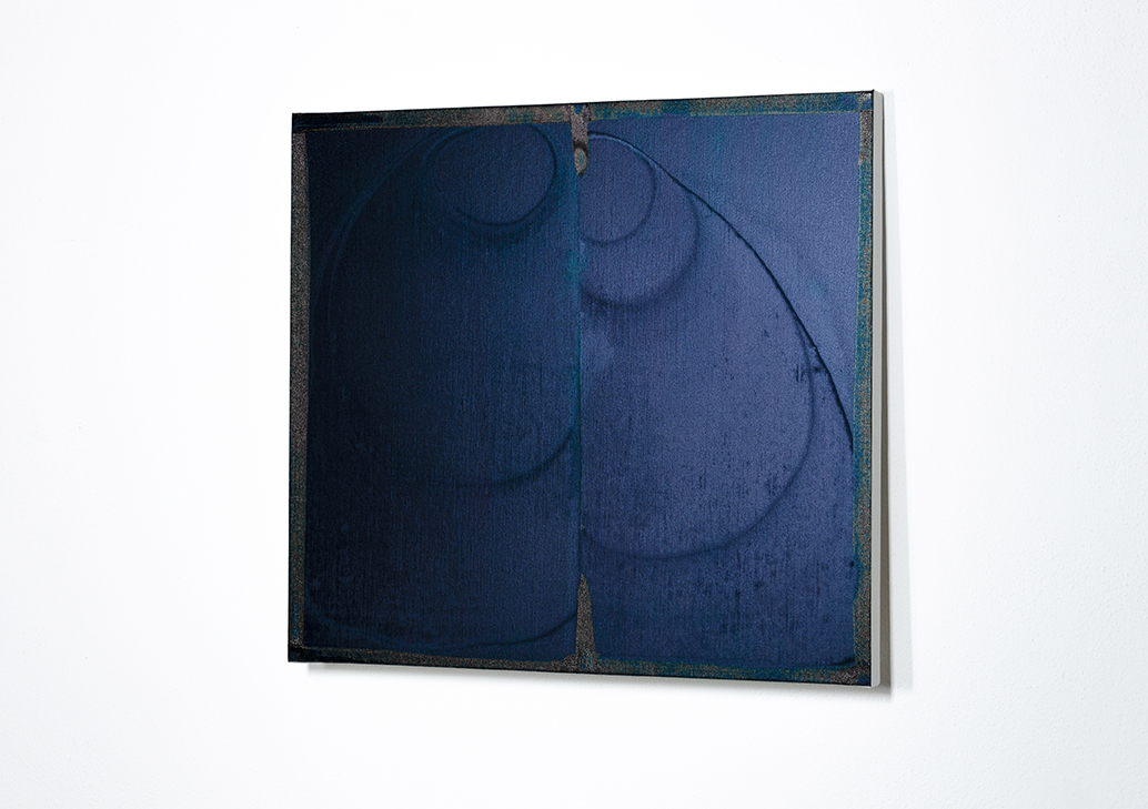 Antonio Catelani - Assenze in Blu di Prussia 2021. Oil on canvas cm 51x56