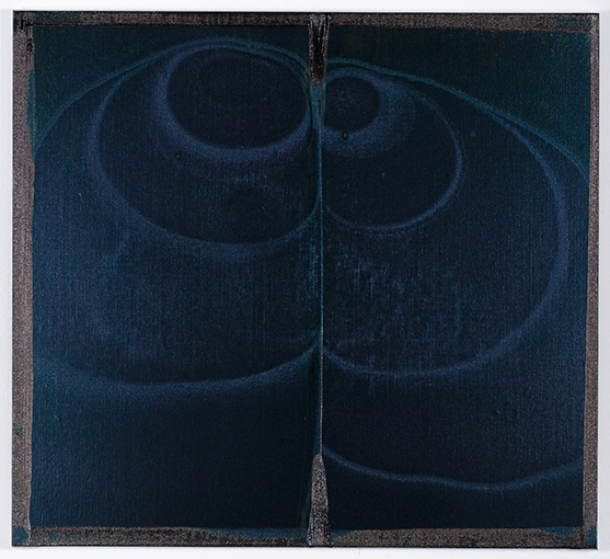 Antonio Catelani - Assenze in Blu di Prussia 2021.<br> Oil on canvas cm 51x56
